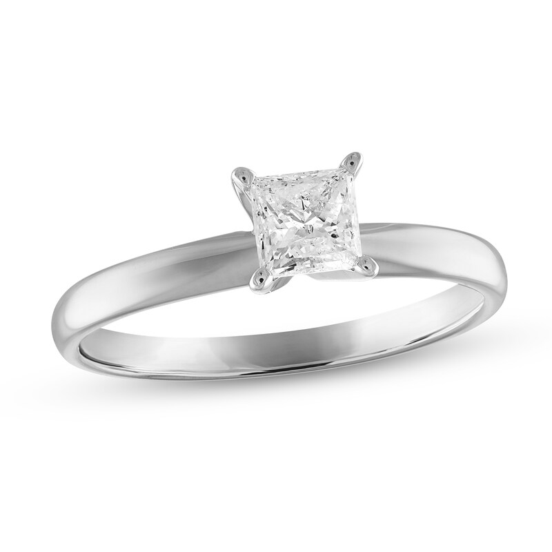 Main Image 1 of Now + Forever Diamond Solitaire Engagement Ring 1/2 ct tw Princess-cut 10K White Gold (I/I3)