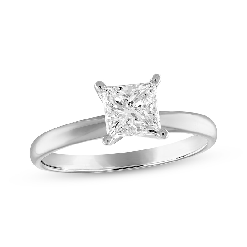 Diamond Solitaire Engagement Ring 1-1/2 ct tw Princess-cut 10K White ...