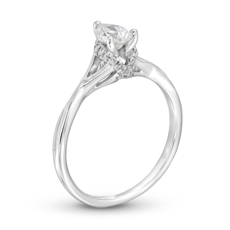 Diamond Solitaire Engagement Ring 5/8 ct tw Pear-Shaped 14K White Gold