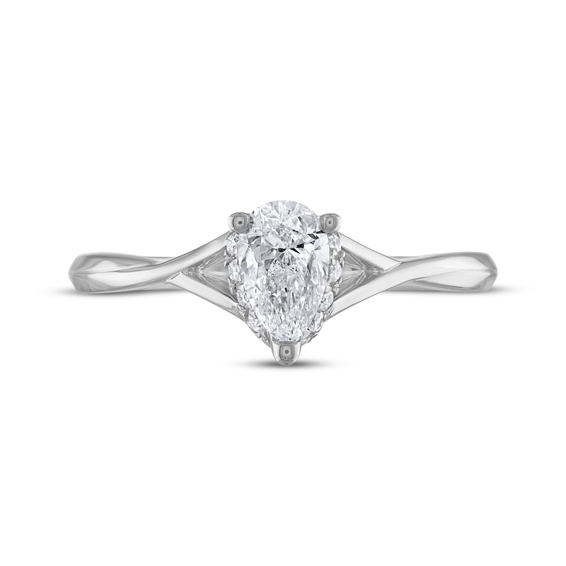 Diamond Solitaire Engagement Ring 5/8 ct tw Pear-Shaped 14K White Gold (I/I2)