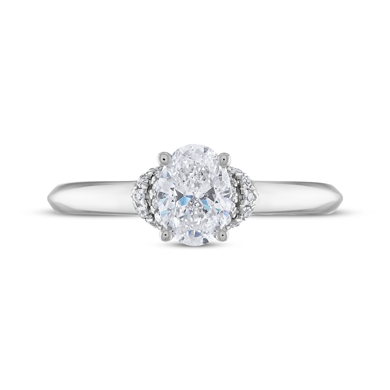 Main Image 3 of Diamond Engagement Ring 5/8 ct tw Oval & Round-cut 14K White Gold (I/I2)