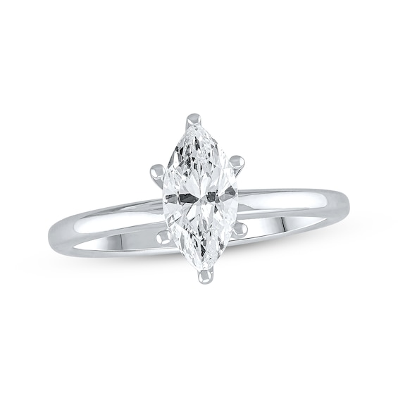 Now + Forever Lab-Grown Diamonds Marquise-Cut Solitaire Engagement Ring 1 ct tw 14K White Gold (F/SI2)
