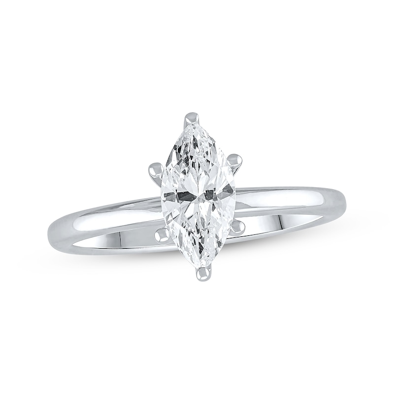 Main Image 1 of Now + Forever Lab-Grown Diamonds Marquise-Cut Solitaire Engagement Ring 1 ct tw 14K White Gold (F/SI2)