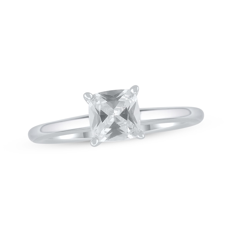 Lab-Created Diamonds by KAY Cushion-Cut Solitaire Engagement Ring 1 ct tw 14K White Gold