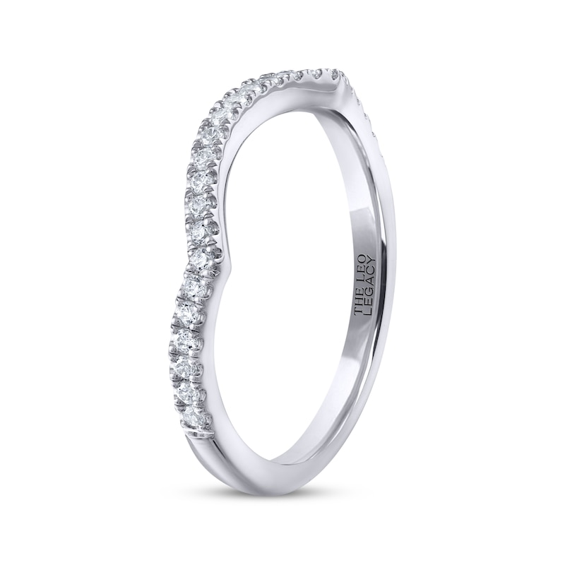 THE LEO Legacy Lab-Created Diamond Contoured Wedding Band 1/5 ct tw 14K White Gold