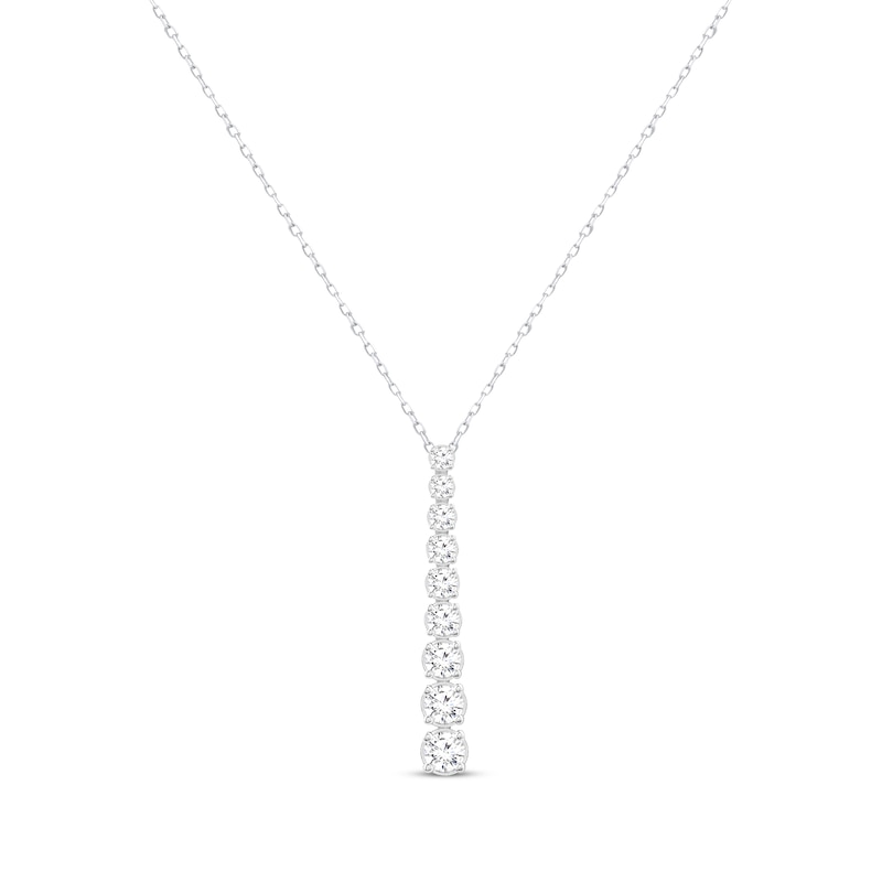 Main Image 1 of KAY Lab-Grown Diamonds Graduated Linear Drop Necklace 1 ct tw 14K White Gold 18”