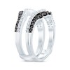 Black & White Round-Cut Diamond Chevron Enhancer Ring 1 ct tw 14K White Gold