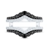 Black & White Round-Cut Diamond Chevron Enhancer Ring 1 ct tw 14K White Gold