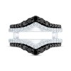Black & White Round-Cut Diamond Chevron Enhancer Ring 1 ct tw 14K White Gold