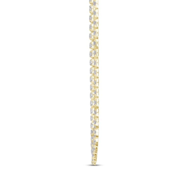 Main Image 3 of Men's Multi-Diamond Cupped Link Necklace 3-1/2 ct tw 10K Yellow Gold 20&quot;