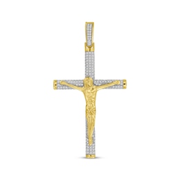 Diamond Crucifix Charm 1/3 ct tw 10K Yellow Gold