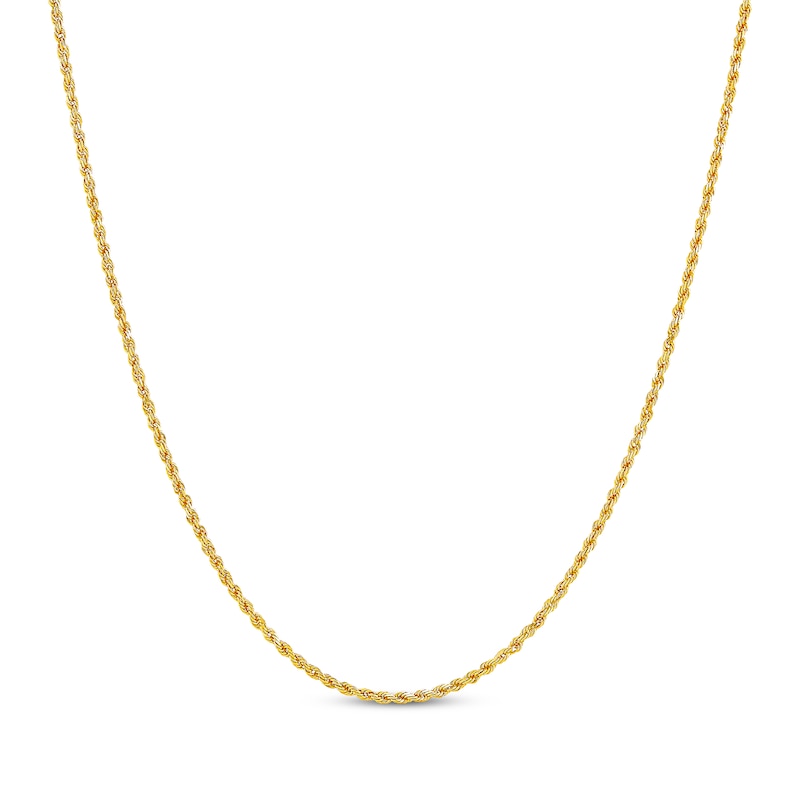 Main Image 1 of Glitter Rope Chain Necklace 1.6mm Solid 14K Yellow Gold 16&quot;