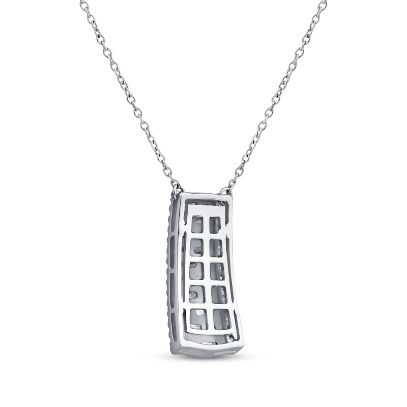 Main Image 3 of KAY Lab-Grown Diamonds Baguette & Round-Cut Ladder Necklace 5/8 ct tw 14K White Gold 18&quot;