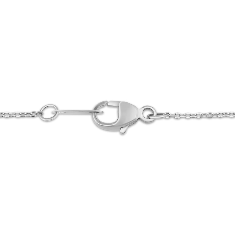 Main Image 4 of KAY Lab-Grown Diamonds Baguette & Round-Cut Ladder Necklace 5/8 ct tw 14K White Gold 18&quot;