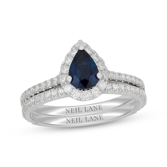 14K White Yellow or Rose Gold Aquamarine Pear & 1/6 CTW Diamond Double V Ring