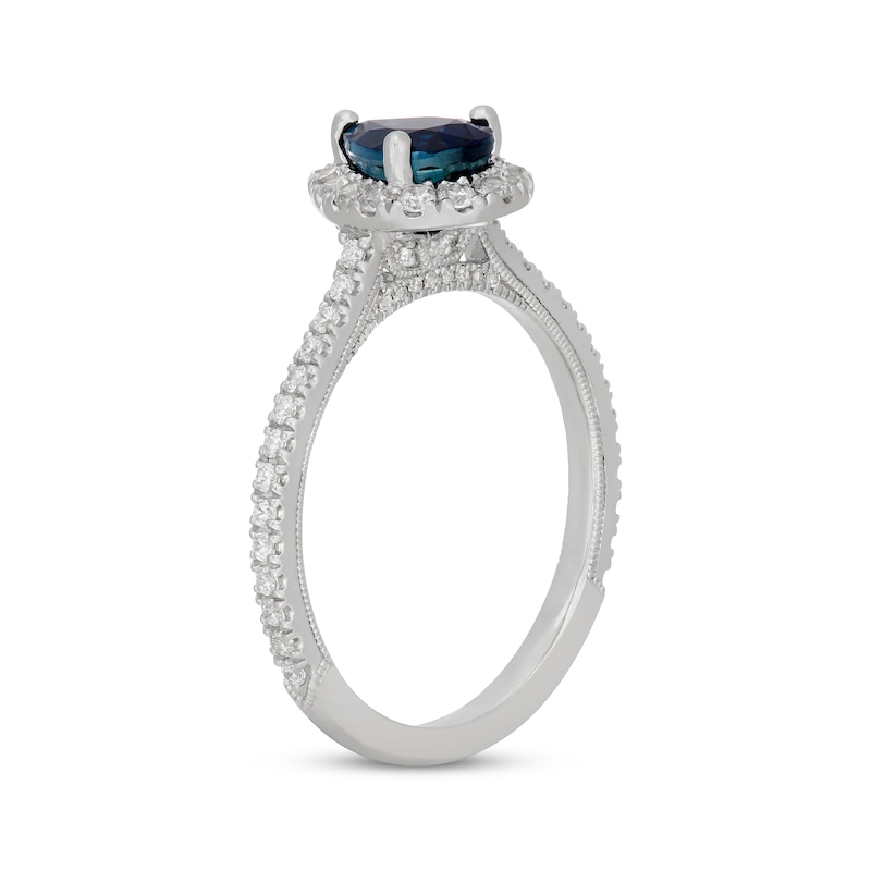 Main Image 2 of Neil Lane Pear-Shaped Natural Blue Sapphire & Diamond Engagement Ring 1/2 ct tw 14K White Gold