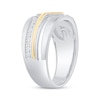 Thumbnail Image 2 of Men's Square-Cut Diamond Quad Wedding Band 1 ct tw 10K Two-Tone Gold