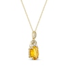 Thumbnail Image 1 of Oval-Cut Citrine & Diamond Necklace 1/10 ct tw 10K Yellow Gold 18"