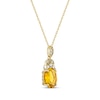 Thumbnail Image 2 of Oval-Cut Citrine & Diamond Necklace 1/10 ct tw 10K Yellow Gold 18&quot;