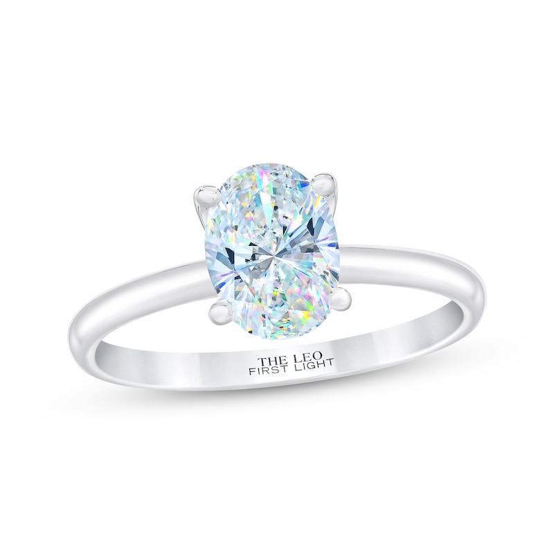 Main Image 1 of THE LEO First Light Diamond Oval-Cut Solitaire Engagement Ring 1-1/2 ct tw 14K White Gold