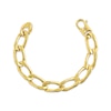 Thumbnail Image 1 of Diamond-Cut Curb Chain Bracelet Hollow 10K Yellow Gold 7.5&quot;
