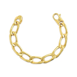 Diamond-Cut Curb Chain Bracelet Hollow 10K Yellow Gold 7.5"