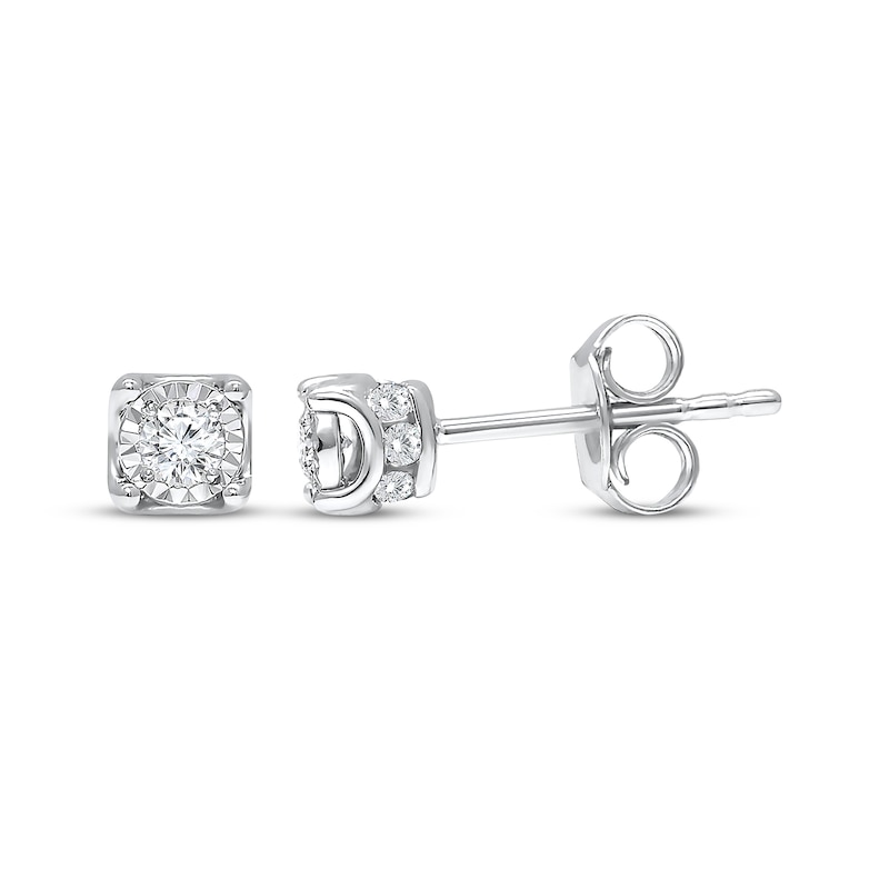 Main Image 1 of Diamond Stud Earrings 1/3 ct tw Sterling Silver (J/I3)