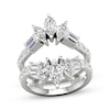 Thumbnail Image 1 of Lab-Grown Diamonds Marquise & Baguette-Cut Enhancer Ring 2-1/2 ct tw 14K White Gold