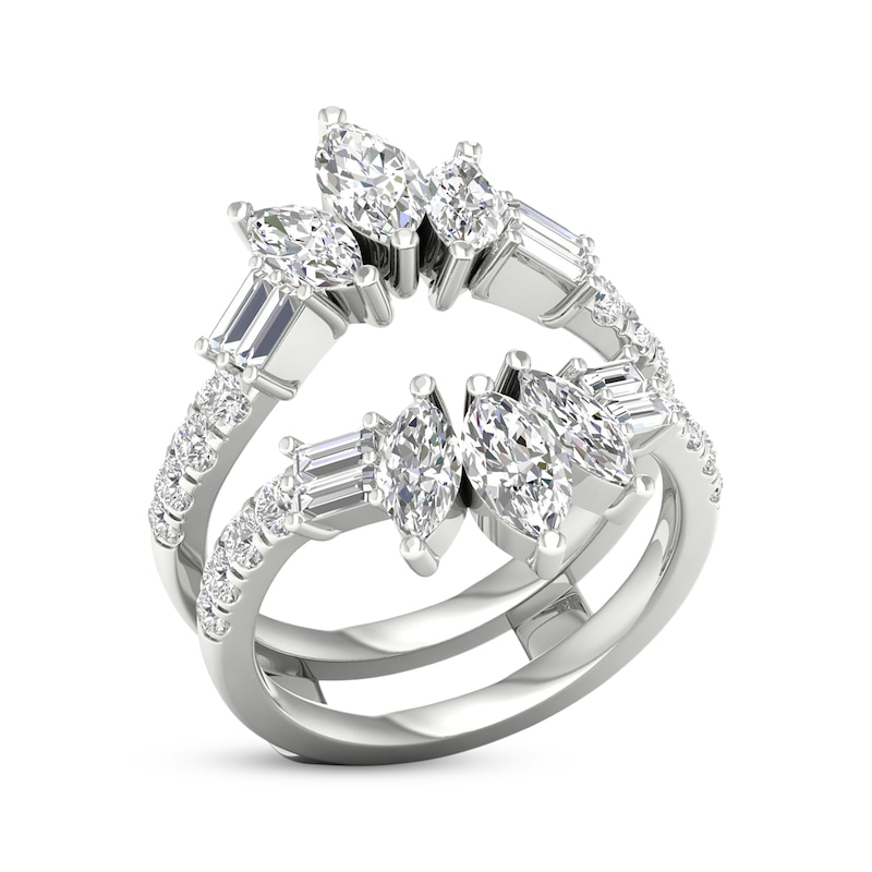 Main Image 2 of Lab-Grown Diamonds Marquise & Baguette-Cut Enhancer Ring 2-1/2 ct tw 14K White Gold