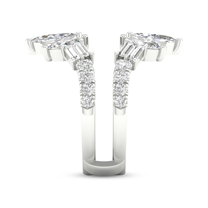 Main Image 3 of Lab-Grown Diamonds Marquise & Baguette-Cut Enhancer Ring 2-1/2 ct tw 14K White Gold