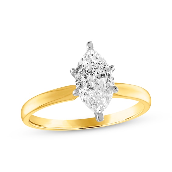 Now + Forever Marquise-Cut Diamond Solitaire Engagement Ring 1/2 ct tw 14K Yellow Gold (I/I2)