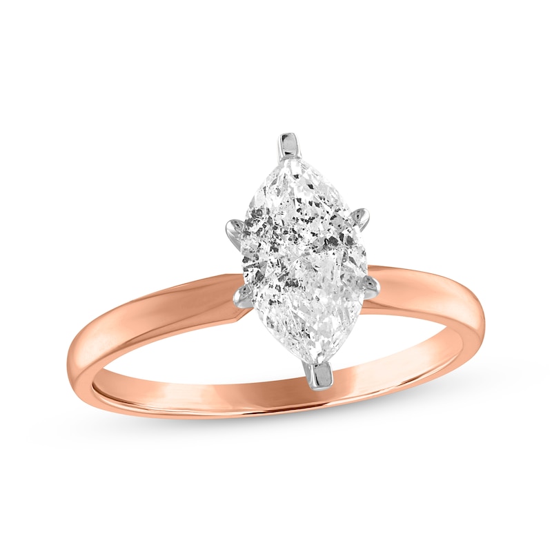Marquise-Cut Diamond Solitaire Engagement Ring 1/2 ct tw 14K Rose Gold ...