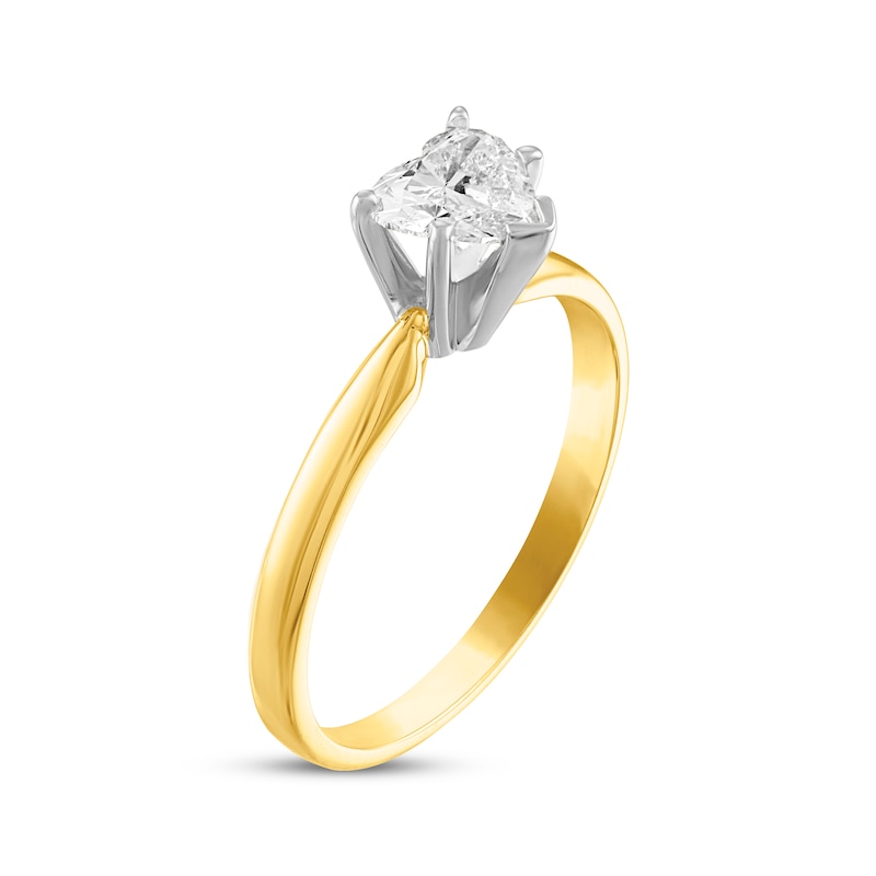 Heart-Shaped Diamond Solitaire Engagement Ring 1/2 ct tw 14K Yellow Gold (I/I2)