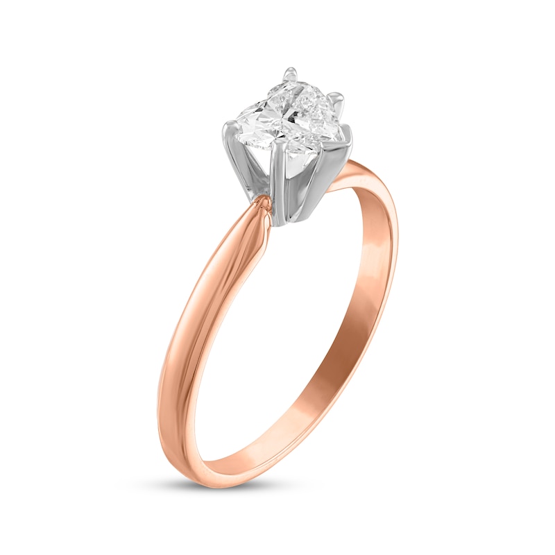 Heart-Shaped Diamond Solitaire Engagement Ring 1/2 ct tw 14K Rose Gold (I/I2)