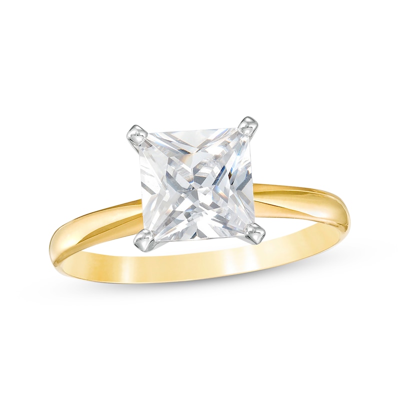 Main Image 1 of Now + Forever Certified Princess-Cut Diamond Solitaire Engagement Ring 2 ct tw 14K Yellow Gold (I/I2)