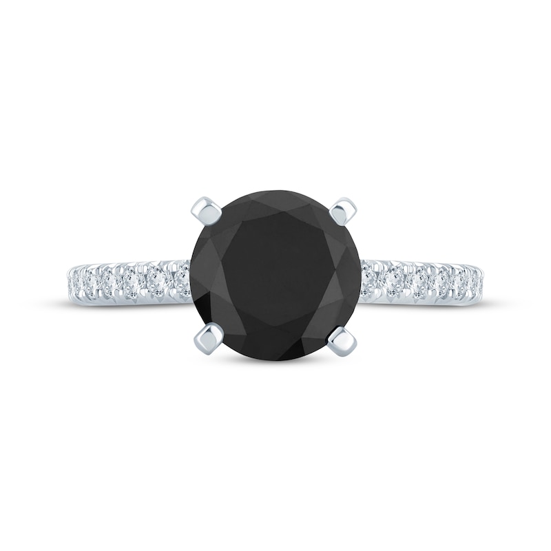Main Image 3 of Now + Forever Round-Cut Black & White Diamond Engagement Ring 2-1/5 ct tw 14K White Gold