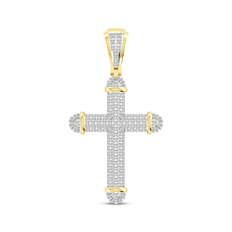 Men's Diamond Cross Charm 1/5 ct tw 10K Yellow Gold