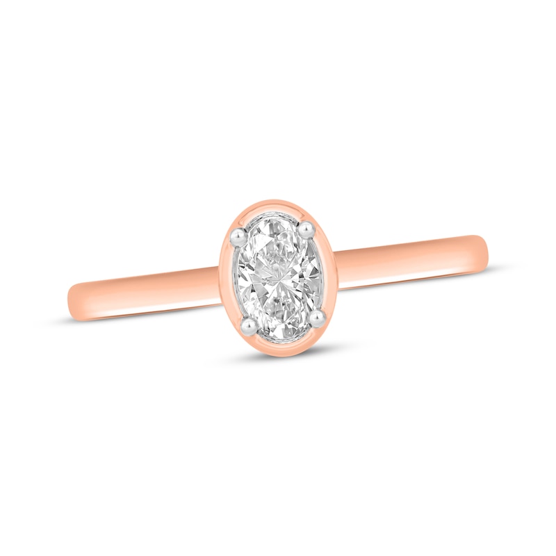 Main Image 1 of Now + Forever Oval-Cut Diamond Solitaire Engagement Ring 1/2 ct tw 14K Rose Gold (I/I2)