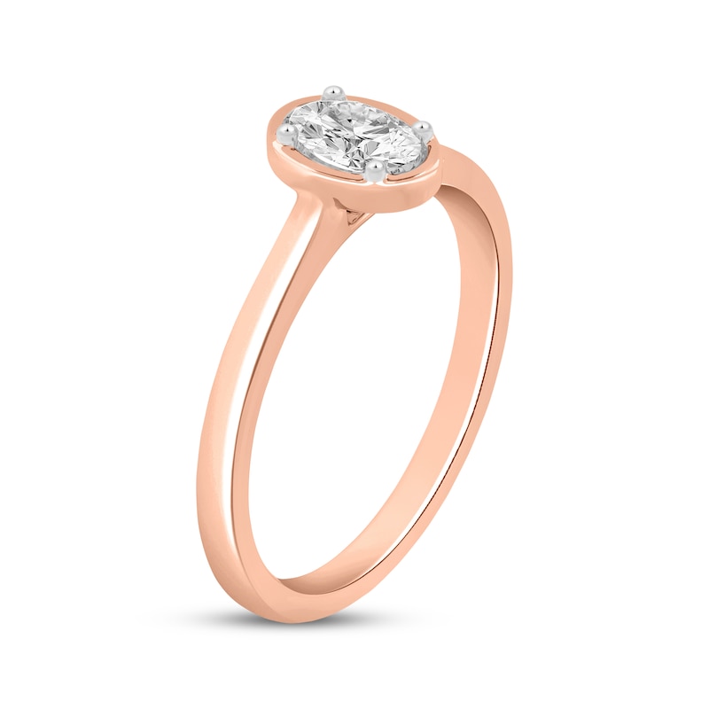 Main Image 2 of Now + Forever Oval-Cut Diamond Solitaire Engagement Ring 1/2 ct tw 14K Rose Gold (I/I2)