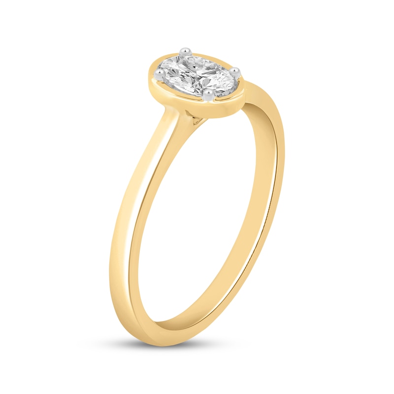 Main Image 2 of Now + Forever Oval-Cut Diamond Solitaire Engagement Ring 3/4 ct tw 14K Yellow Gold (I/I2)