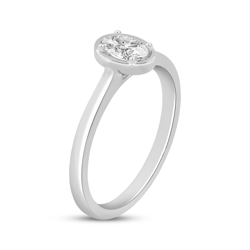 Main Image 2 of Now + Forever Oval-Cut Diamond Solitaire Engagement Ring 3/4 ct tw 14K White Gold (I/I2)