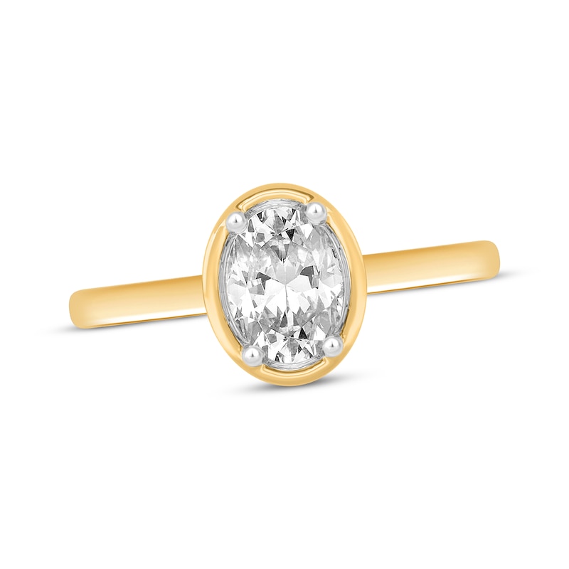 Oval-Cut Diamond Solitaire Engagement Ring 1 ct tw 14K Yellow Gold (I/I2)