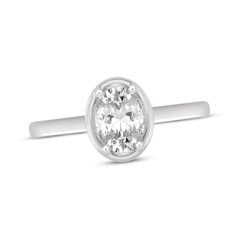 Main Image 1 of Now + Forever Oval-Cut Diamond Solitaire Engagement Ring 1 ct tw 14K White Gold (I/I2)