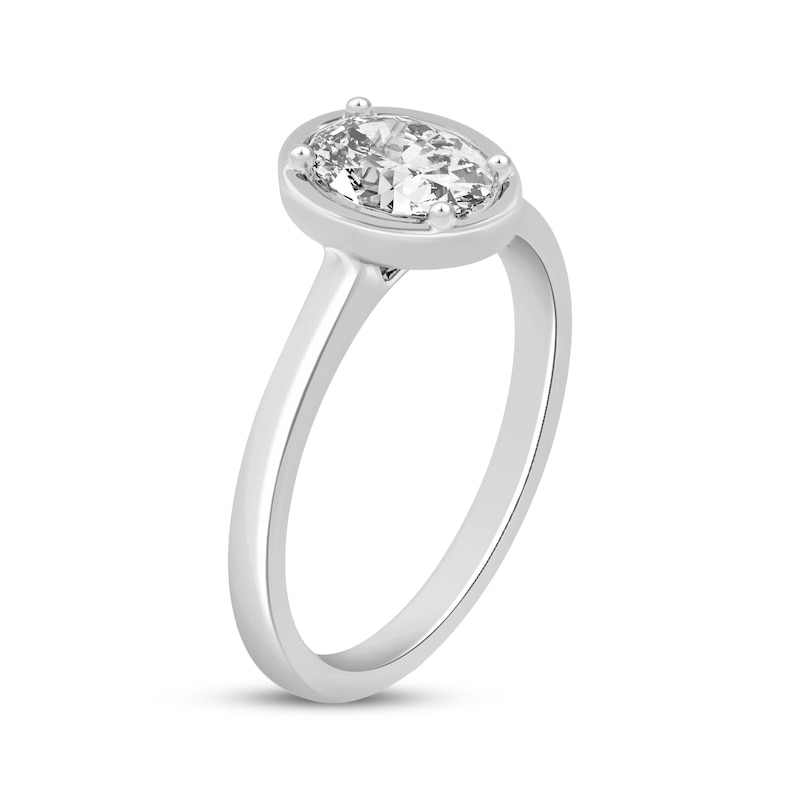 Main Image 2 of Now + Forever Oval-Cut Diamond Solitaire Engagement Ring 1 ct tw 14K White Gold (I/I2)