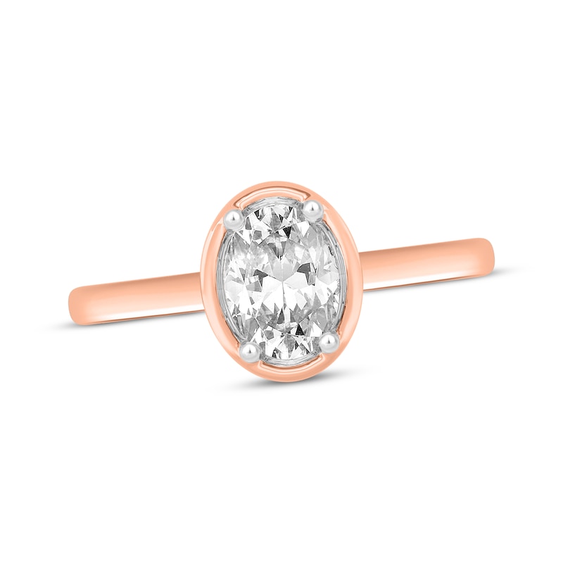 Main Image 1 of Now + Forever Oval-Cut Diamond Solitaire Engagement Ring 1 ct tw 14K Rose Gold(I/I2)
