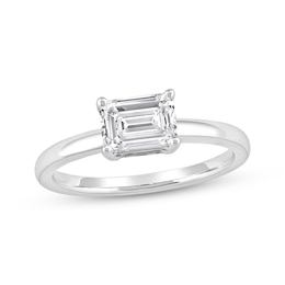Now + Forever Lab-Grown Diamonds East West Emerald-Cut Solitaire Engagement Ring 1 ct tw 14K White Gold (F/SI2)