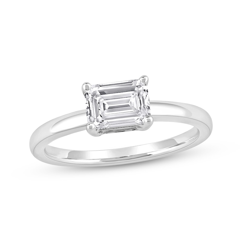 Main Image 1 of Now + Forever Lab-Grown Diamonds East West Emerald-Cut Solitaire Engagement Ring 1 ct tw 14K White Gold (F/SI2)