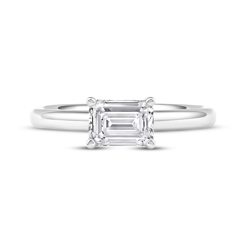 Main Image 3 of Now + Forever Lab-Grown Diamonds East West Emerald-Cut Solitaire Engagement Ring 1 ct tw 14K White Gold (F/SI2)
