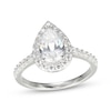 Thumbnail Image 3 of Pear-Shaped White Lab-Created Sapphire Halo Gift Set Sterling Silver