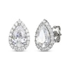 Thumbnail Image 4 of Pear-Shaped White Lab-Created Sapphire Halo Gift Set Sterling Silver